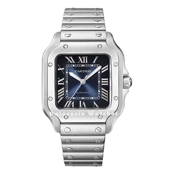 Cartier Santos with Blue Roman Dial - Palazzolo Watches