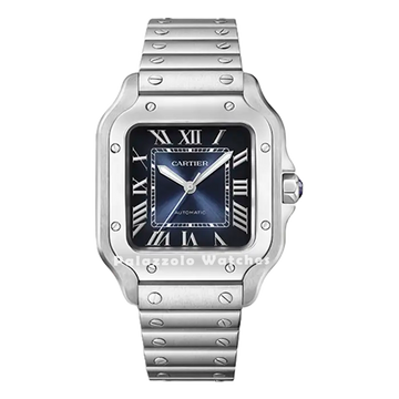 Cartier Santos with Blue Roman Dial - Palazzolo Watches