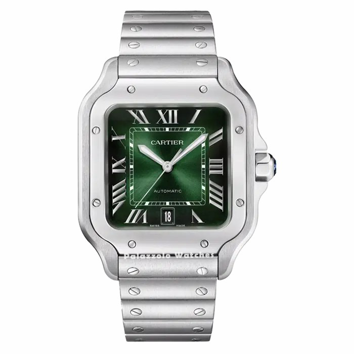 Cartier Santos Stainless Steel with Green Dial - Palazzolo Watches
