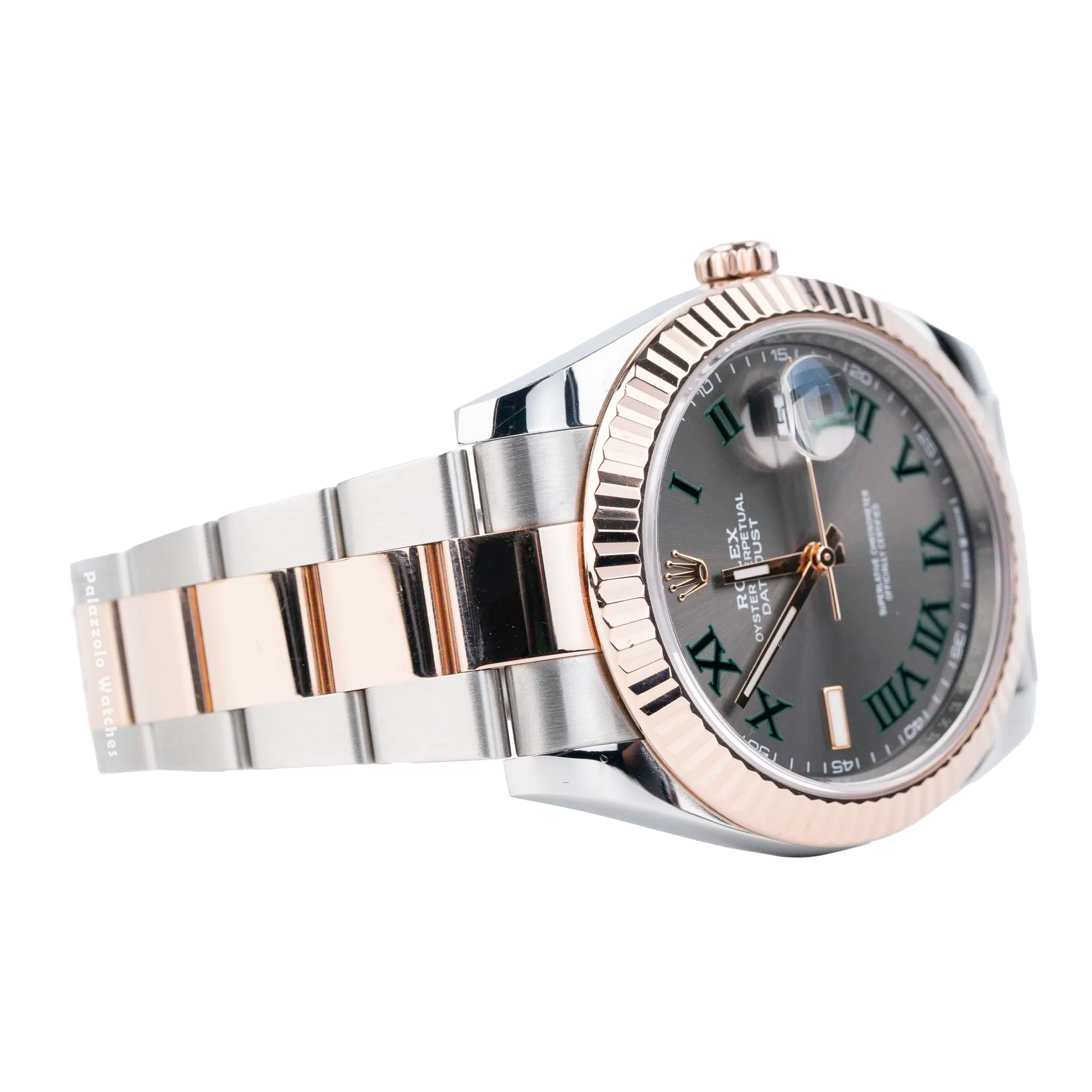Rolex Datejust 41 Wimbledon Everosegold with Oyster Bracelet & Fluted Bezel - Palazzolo Watches
