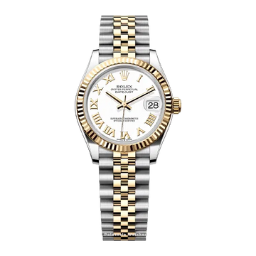 Rolex Datejust 31 White Roman Dial with Two Tone Jubilee Bracelet - Palazzolo Watches