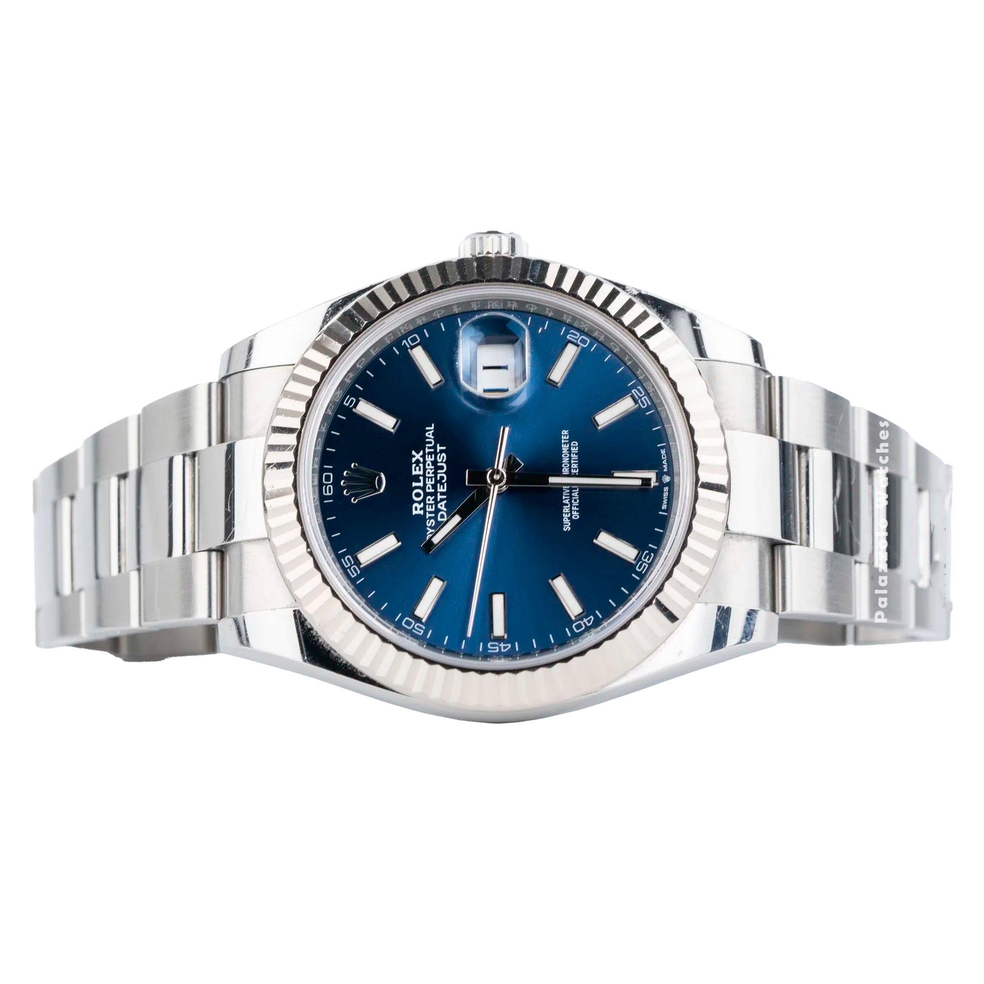 Rolex Datejust 41mm Blue dial Fluted Bezel Ref. 126334 - Palazzolo Watches