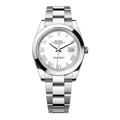 Rolex Datejust 41 White Roman Dial with Smooth Bezel - Palazzolo Watches