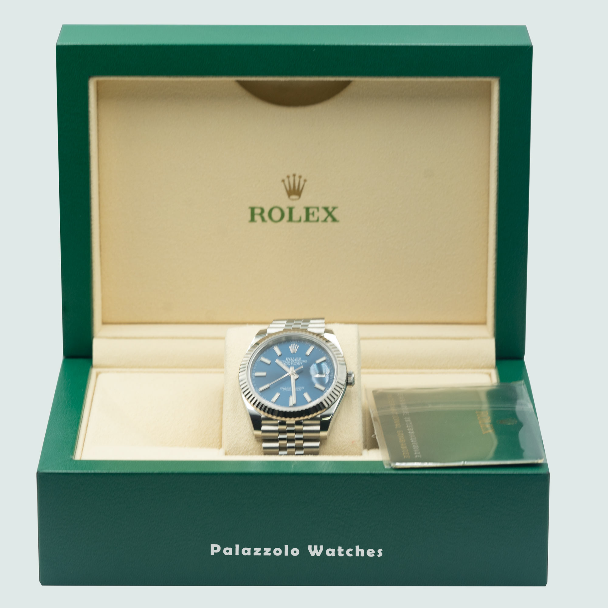 Rolex Datejust 41 Blue Dial with Fluted Bezel and Jubilee Bracelet - Palazzolo Watches