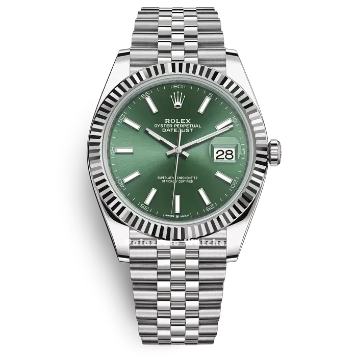 Rolex Datejust 41 Mint Green with Fluted Bezel and Jubilee Bracelet - Palazzolo Watches