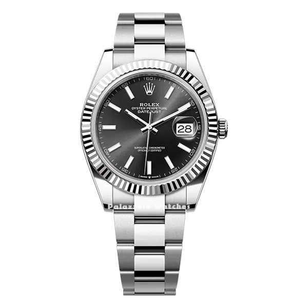 Rolex Datejust 41 Black Index with Fluted Bezel & Oyster Bracelet - Palazzolo Watches