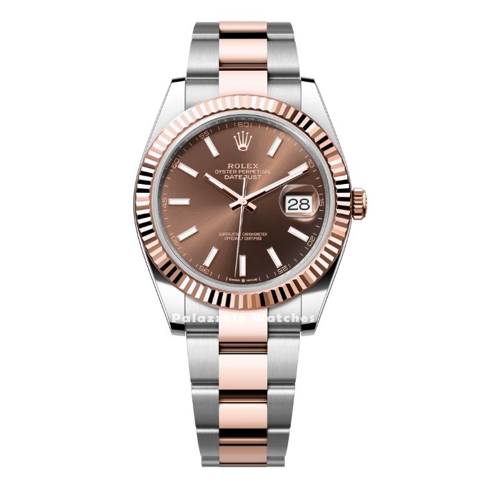 Rolex Datejust 41 Two Tone Rose Gold with Chocolate Dial - Palazzolo Watches