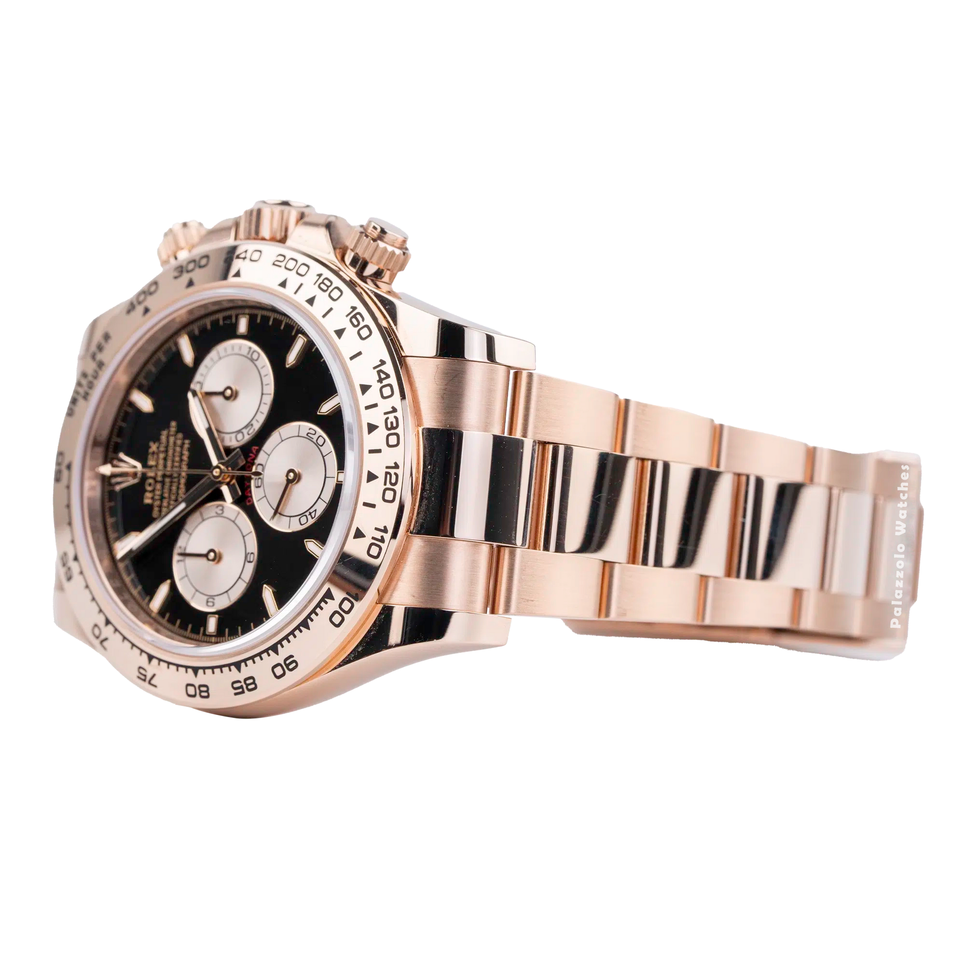 Rolex Daytona Rose Gold Black Dial with Sundust Sub Dials - Palazzolo Watches