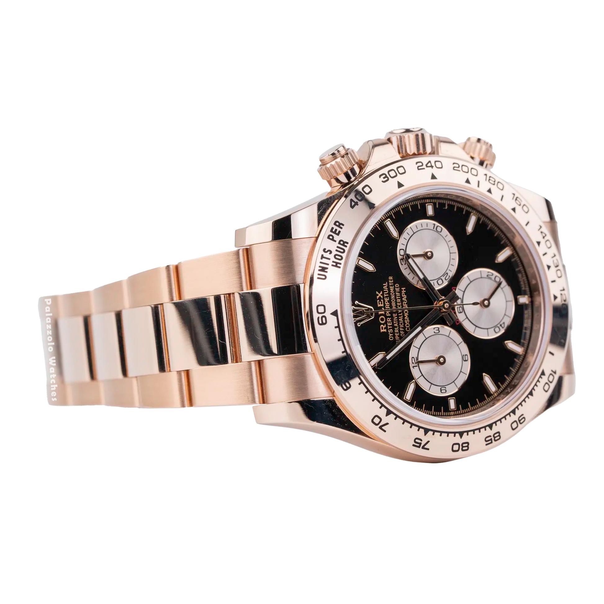 Rolex Daytona Rose Gold Black Dial with Sundust Sub Dials - Palazzolo Watches