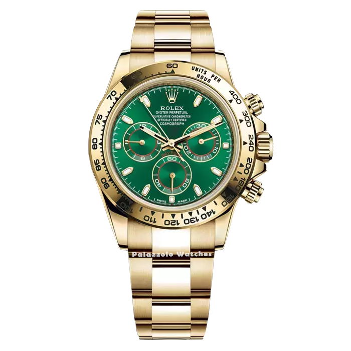 Rolex Daytona Yellow Gold with Green Dial - Palazzolo Watches