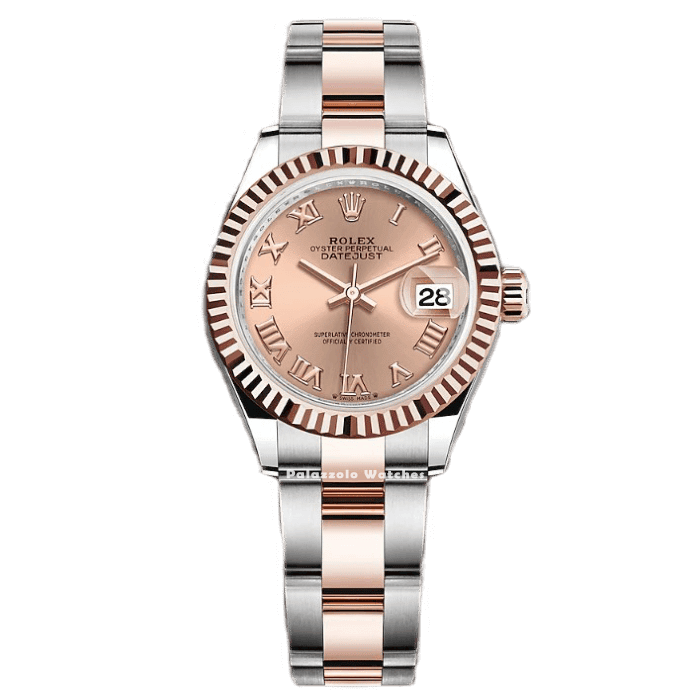 Rolex Lady-Datejust 28 in Oystersteel and Everose Gold A Rosé Color dial 279171 - Palazzolo Watches