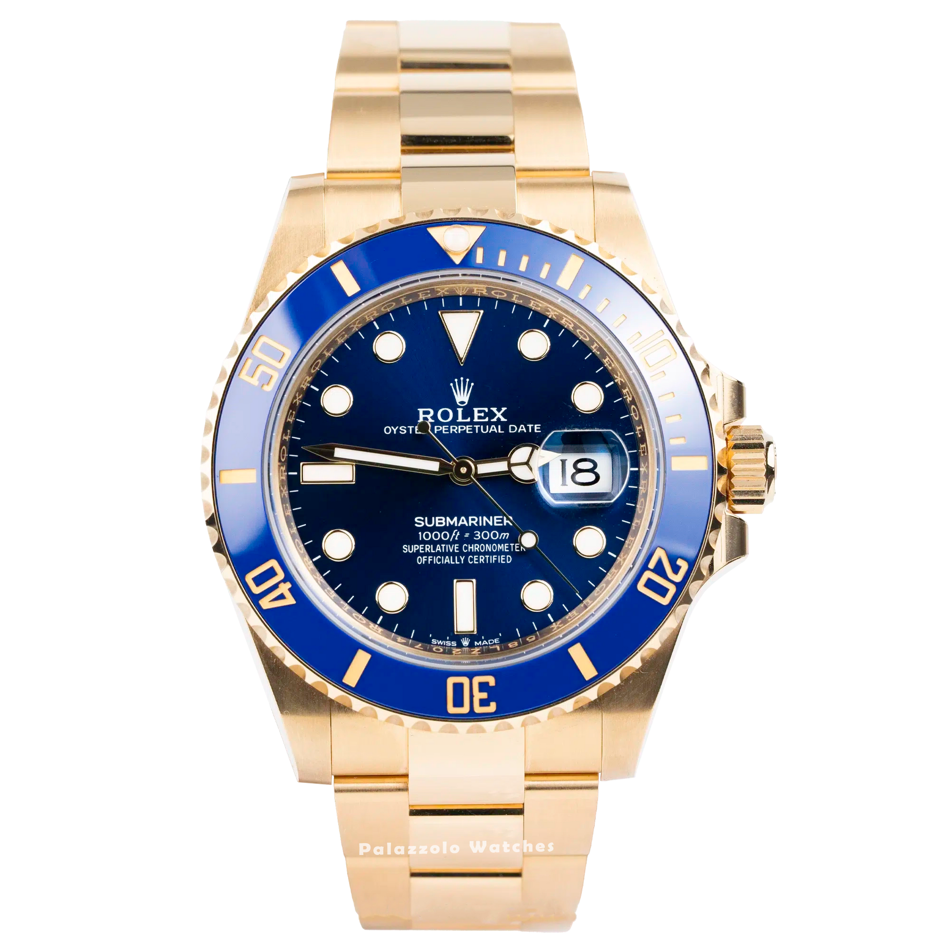 Rolex Submariner Date Yellow Gold with Blue Dial - Palazzolo Watches