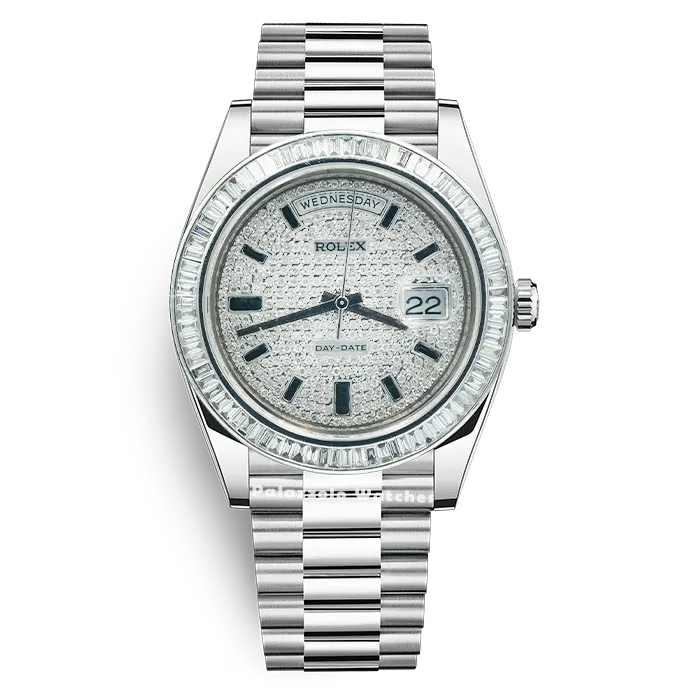 Rolex Day-Date II with Diamond-set Dial and Breguet Diamond Bezel - Palazzolo Watches
