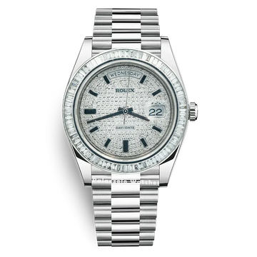 Rolex Day-Date II with Diamond-set Dial and Breguet Diamond Bezel - Palazzolo Watches
